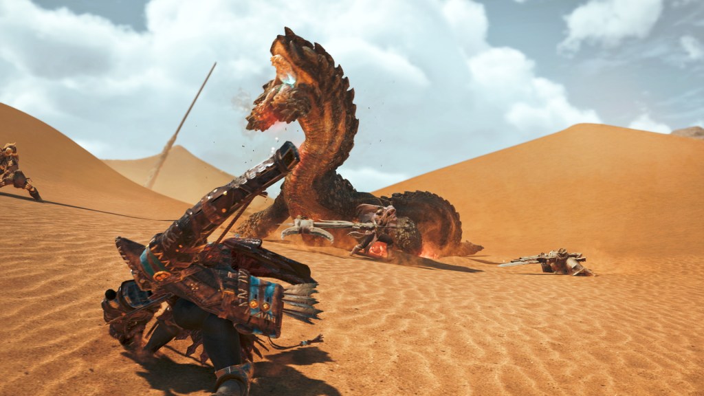 Ein Sandmonster in Monster Hunter Wilds.