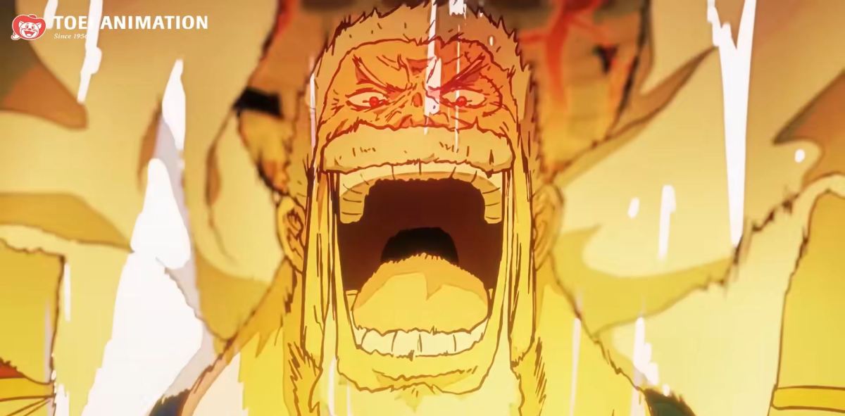 Garp aus One Piece vor seinem Galaxy Impact