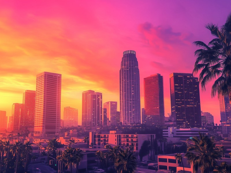 Eine Illustration der fiktiven Stadt Vice City aus dem Spiel GTA 6.