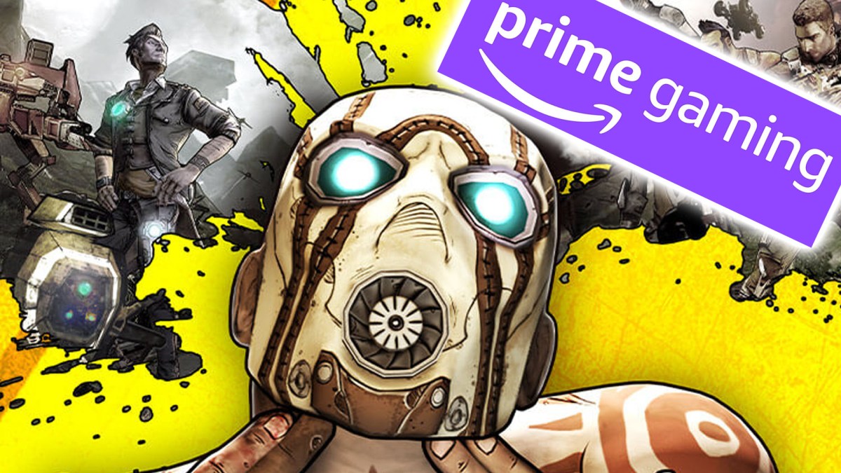 Artwork aus Borderlands 2, bei dem ein Psycho mit beiden Händen auf sich zeigt. Oben rechts ist das Prime Gaming Logo von Amazon zu sehen.