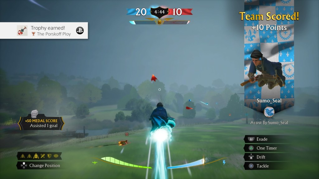 Ein Jäger im Spiel Harry Potter: Quidditch Champions hat 10 Punkte verdient