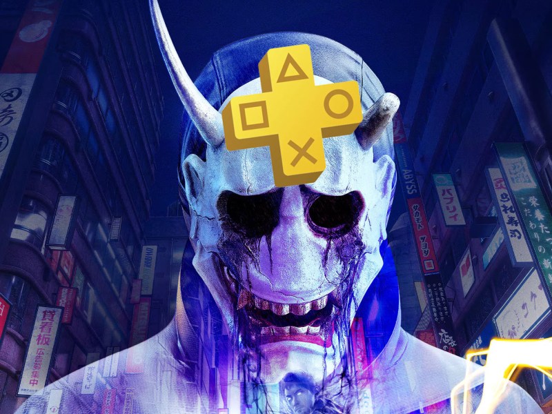 Artwork von Ghostwire Tokyo mit dem PS Plus-Logo versehen.