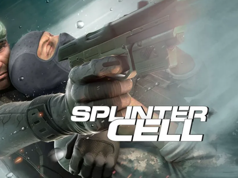 Ein Werbebild für das Spiel Tom Clancy's Splinter Cell 3D, worauf der Spieleheld Sam Fischer zu sehen ist.