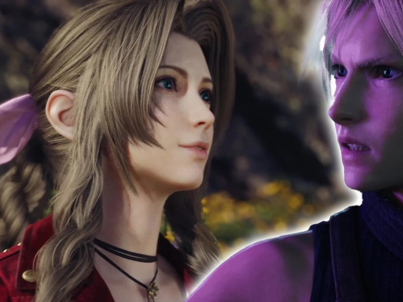 Ein Screenshot aus Final Fantasy 7 Rebirth mit Aerith und Cloud.