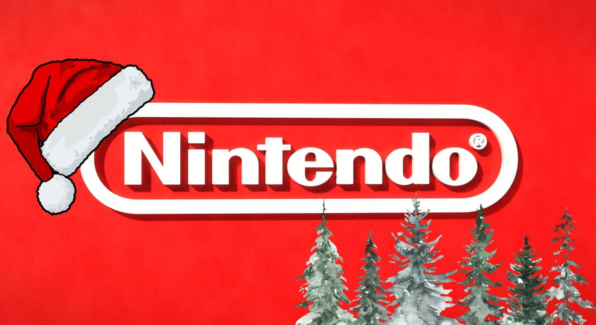 Nintendo-Logo mit Weihnachtselementen