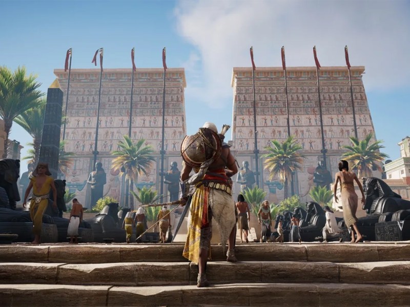 Bild zu Assassin's Creed Origins vor altem ägyptischen Gebäude