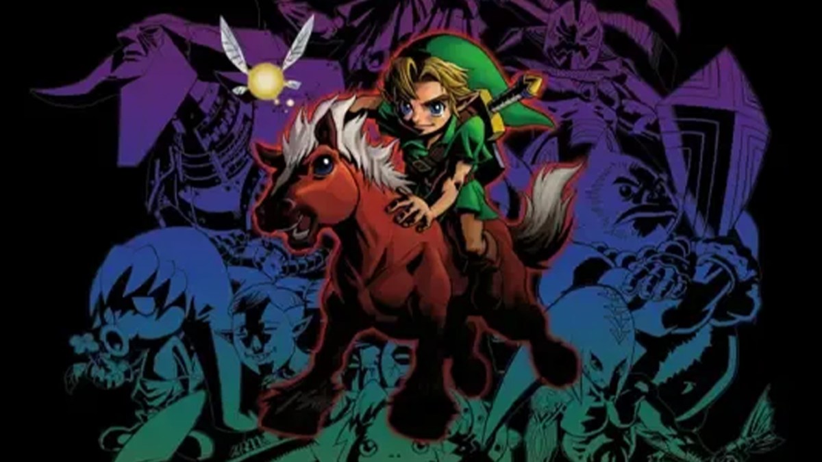 Bild von Link aus Majora's Mask mit Epona und Navi