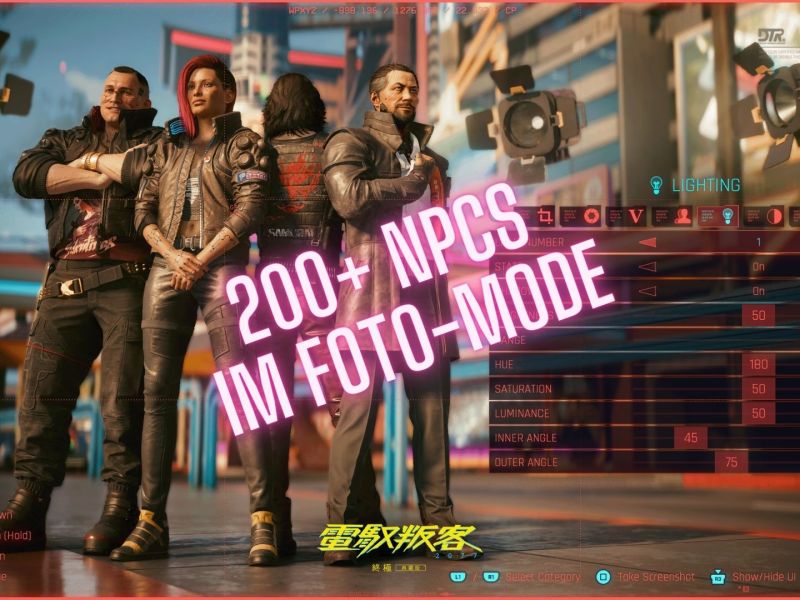 Eine neue Mod machts MÃ¶glich: Ãœber 200 NPCs im Foto-Modus von Cyberpunk 2077.