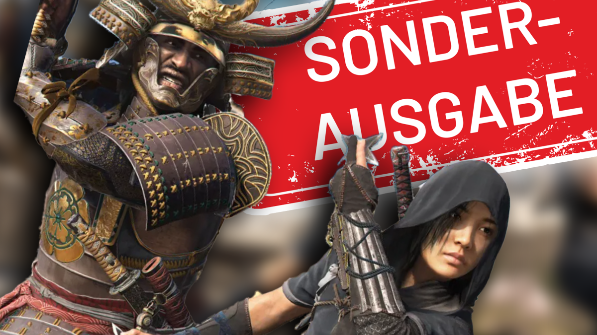 Eine Bildmontage mit den beiden Helden Nao und Yasuke aus Assassin's Creed Shadows.