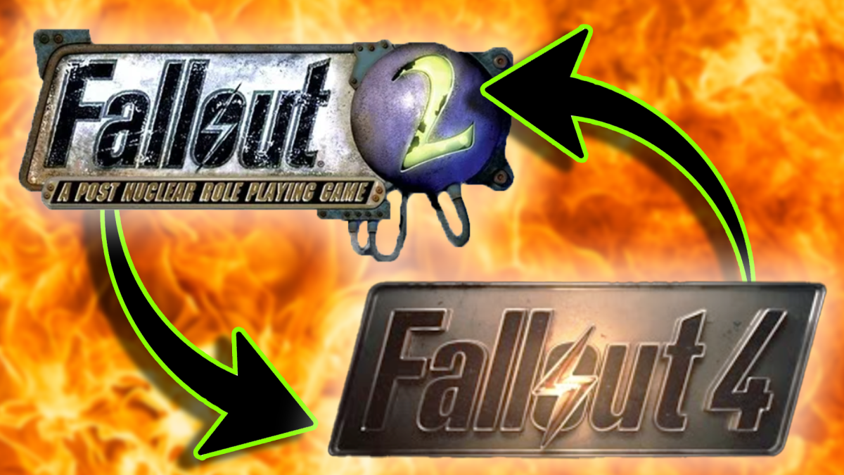 Eine Bildmontage, welche die Logs der Rollenspiele Fallout 4 und Fallout 2 zeigt.