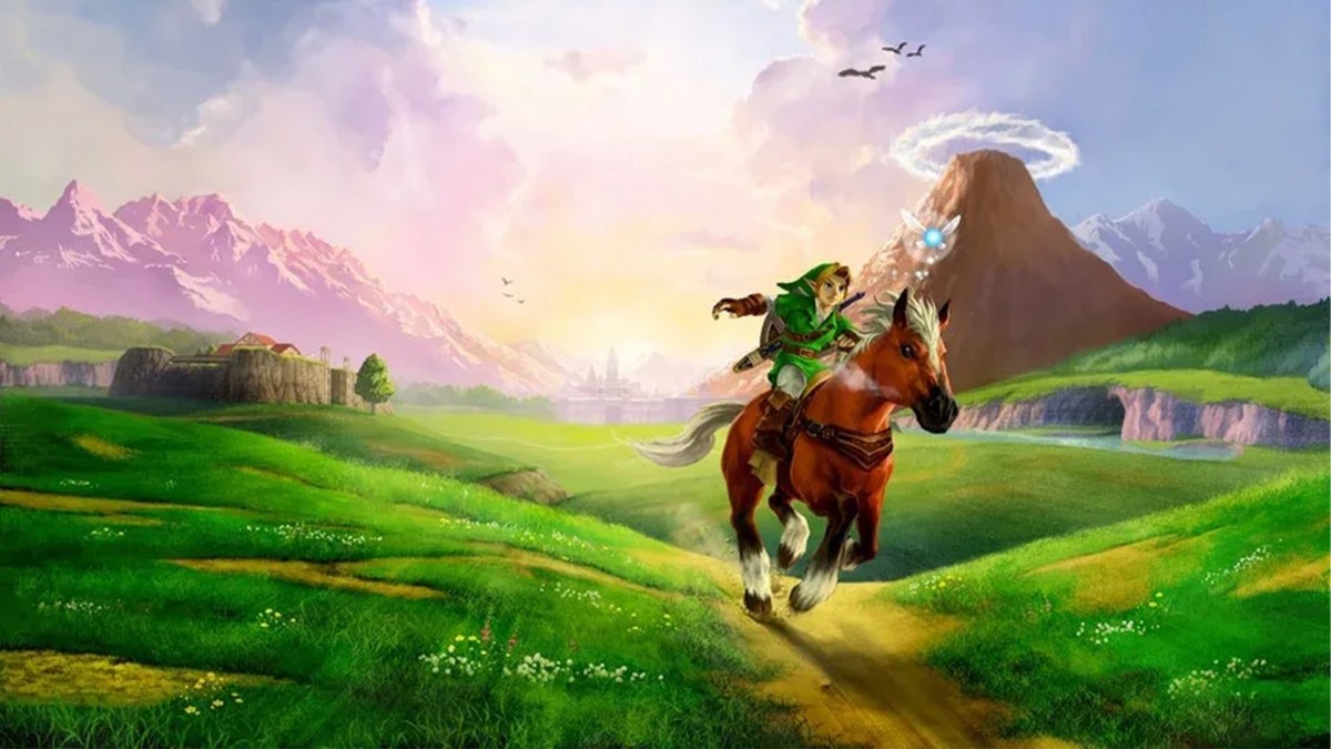 Artwork mit Link und Epona zum Spiel The Legend of Zelda: Ocarina of Time