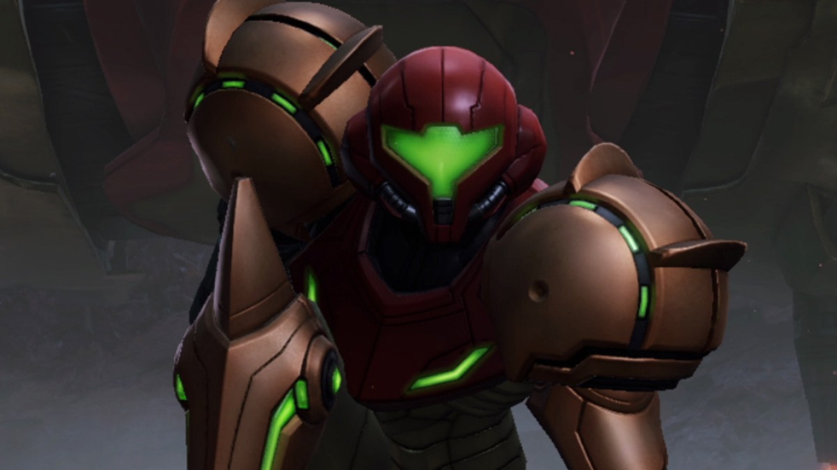 Screenshot aus Metroid Prime 4. Zu sehen ist Protagonistin Samus Aran.