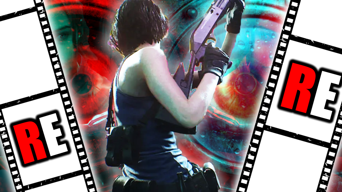 Eine Bildmontage, die Jill Valentine aus Resident Evil 3 Remake zeigt. Daneben sind Filmstreifen zu sehen, auf denen das KÃ¼rzel 