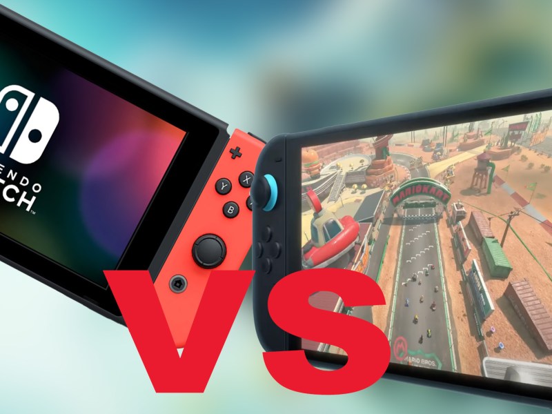 Nintendo Switch links, rechts die Nintendo Switch 2 im direkten Vergleich.