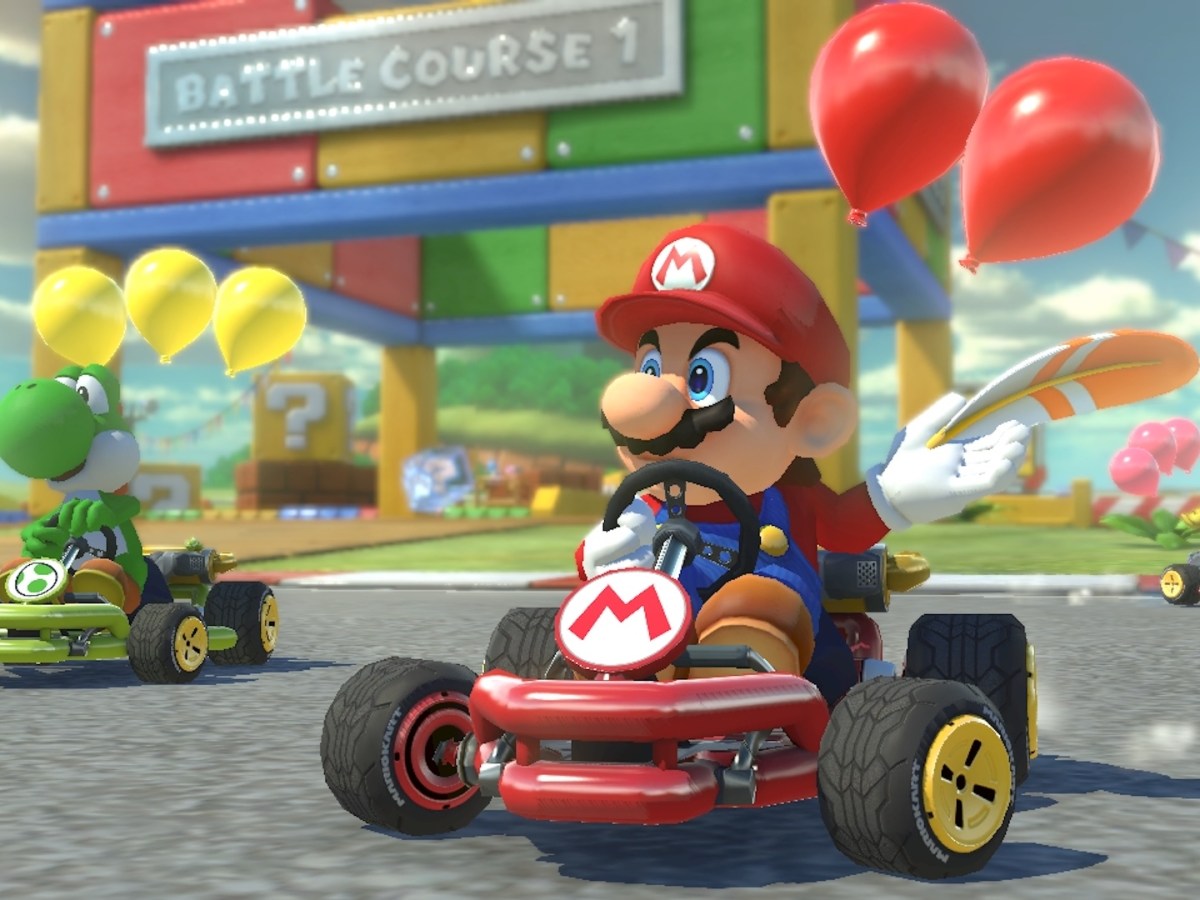 Ein Screenshot aus Mario Kart 8.