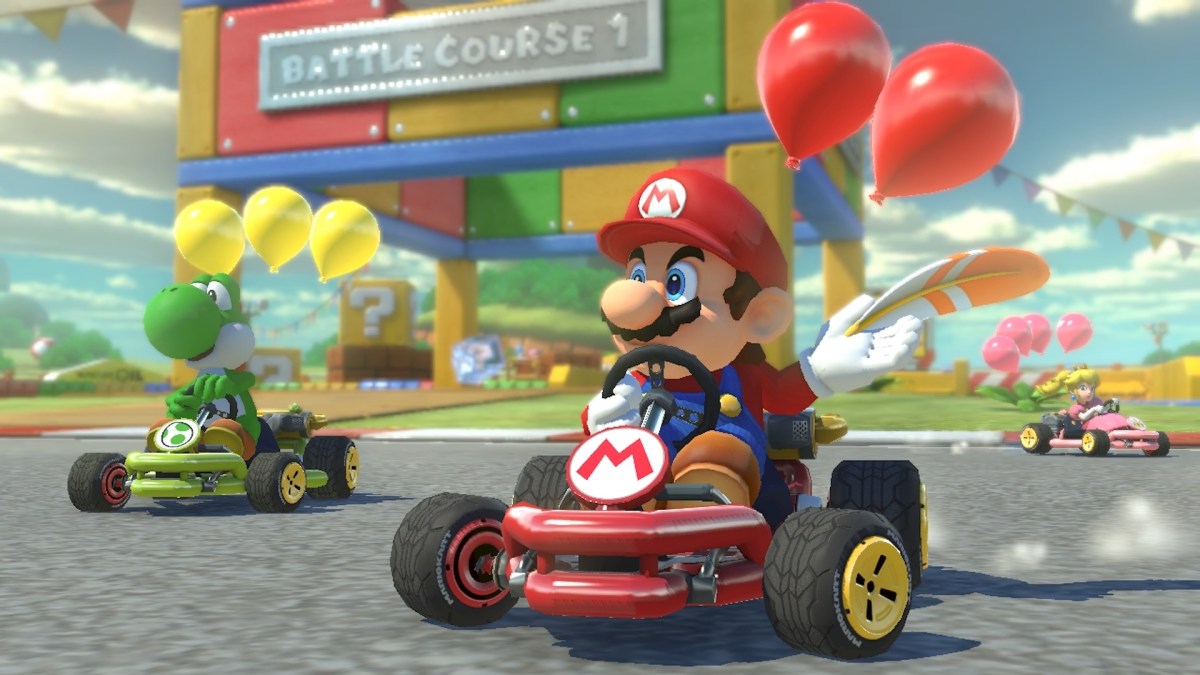 Ein Screenshot aus Mario Kart 8.