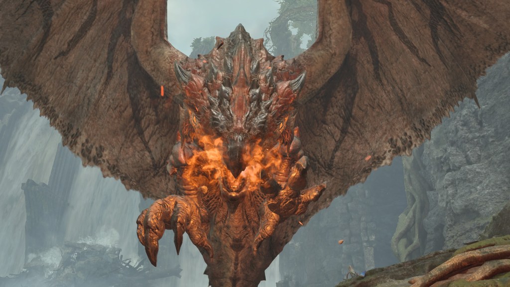 Der Rathalos aus Monster Hunter Wilds.