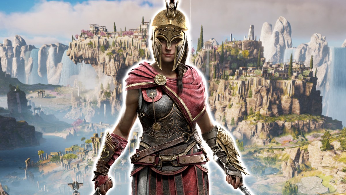 Screenshot aus Assassin's Creed Odyssey. Im Vordergrund ist Kassandra zu sehen.