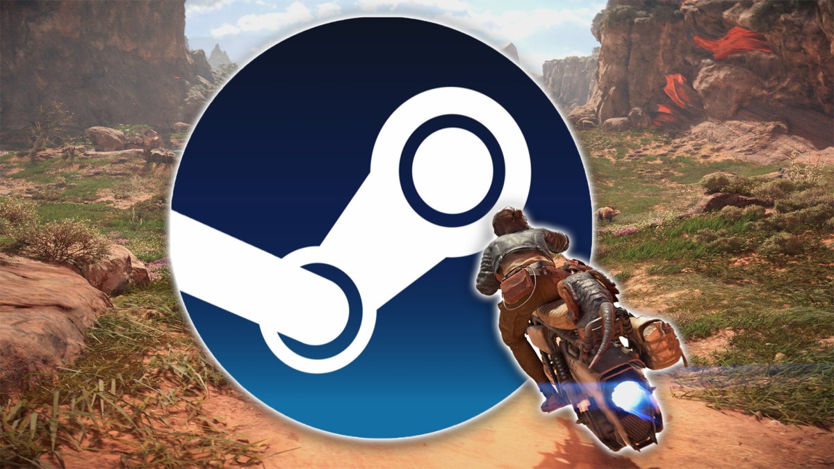 Ein Screenshot aus Star Wars Outlaws mit dem Steam-Logo darauf.